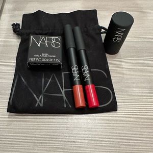 NWT NARS set. Lip crayons, blush and highlighter. Comes with canvas case.